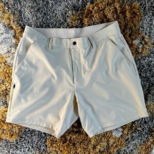 BYLT Men’s Kinetic Shorts, Great Condition, Khaki, Size 36, 7” length